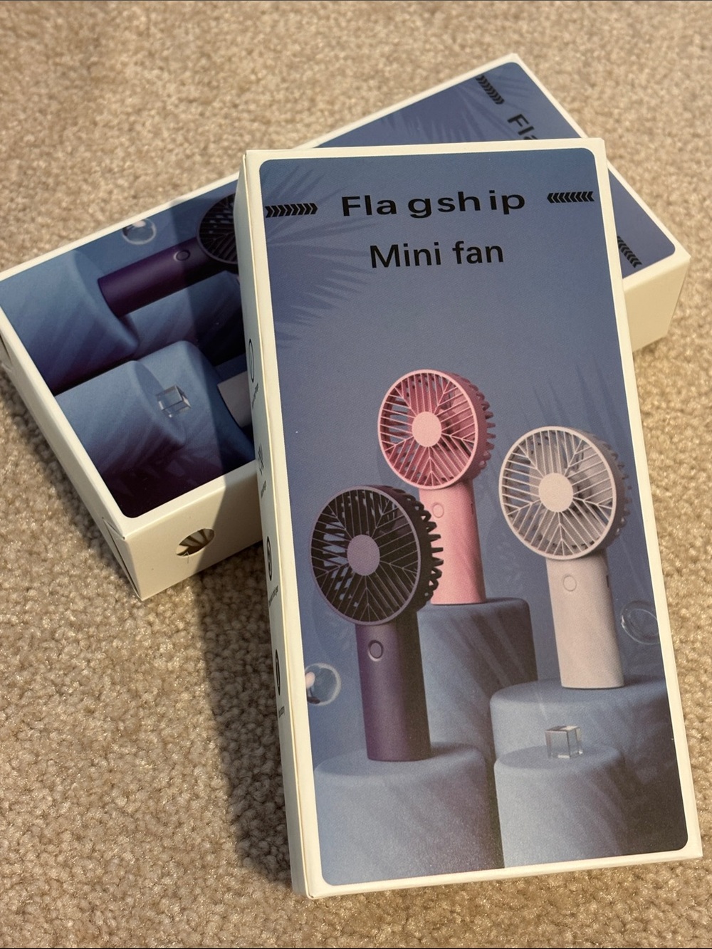 New in Box: Set/2 Portable Mini Handheld Fans w/3 Speeds, USB